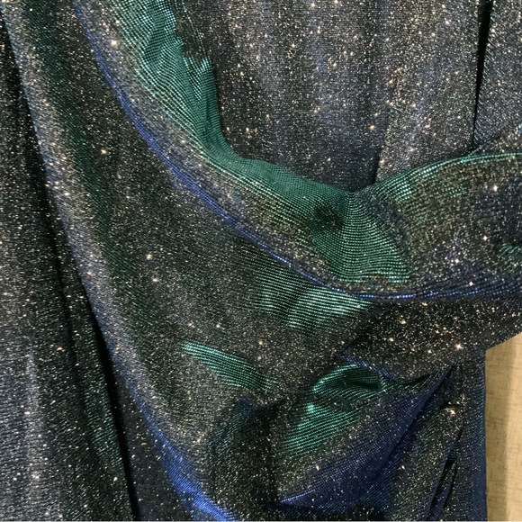 Cider Dresses Nwt Cider Sweetheart Neckline Blue Glitter Bodycon